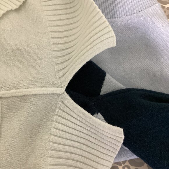 French Connection Women's Sweater Size M Blue Colorblock Striped Long Sleeve - Picture 8 of 8